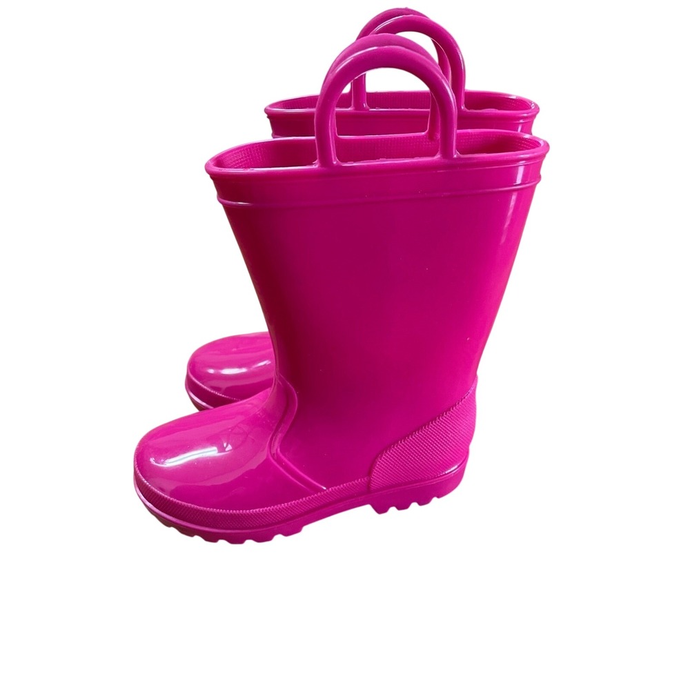 Stormy Mountain‎  Pink Rubber Rain Boots Size 11M Waterproof pull On Handles